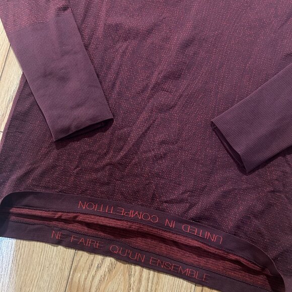 Lululemon Swifty Tech Sz 8? Parapan AM Team Canada Long Sleeve Shirt Red Base - Picture 2 of 3